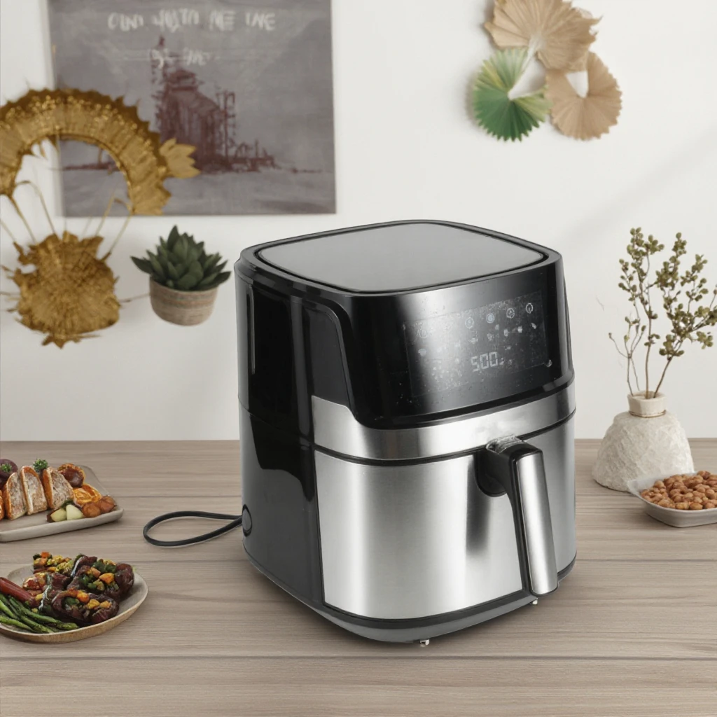 

BM Smart Home Appliances Freidora De Aire Stainless Steel Panel Air Fryer Electric Deep Air Fryer with Inside Galvanized Sheet