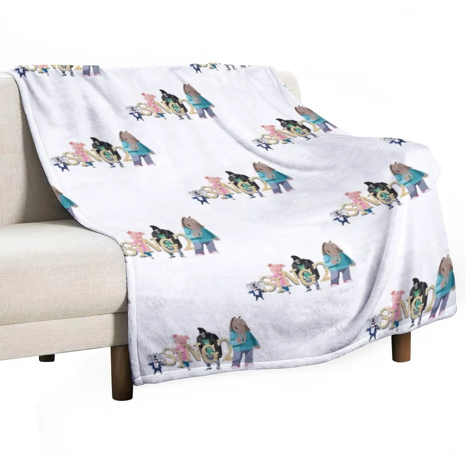 SING 2 -CHARACTERS Throw Blanket Hairy Sofas Nap christmas gifts Personalized Gift Soft Big Blankets