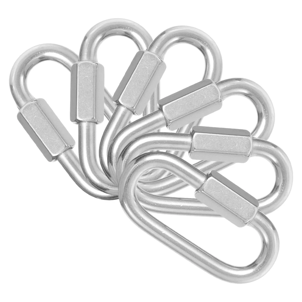 

6 шт. карабин из нержавеющей стали, пряжка для скалолазания, крючок, соединительное кольцо, пряжки для пешего туризма