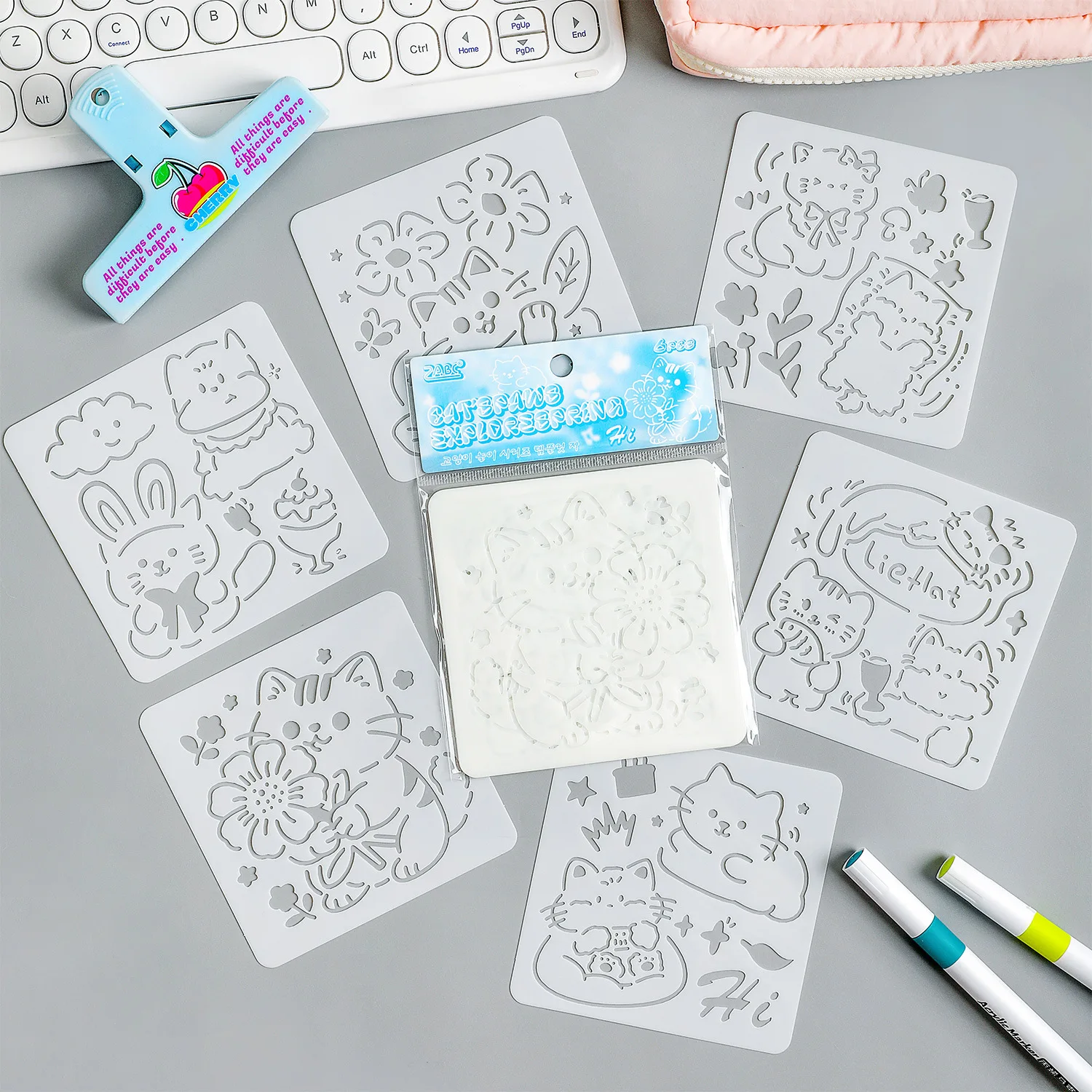 Beautiful Hollowed Painting Template Collections with exquisite cute kitten patterns, DIY drawing stencil for multiple purposes