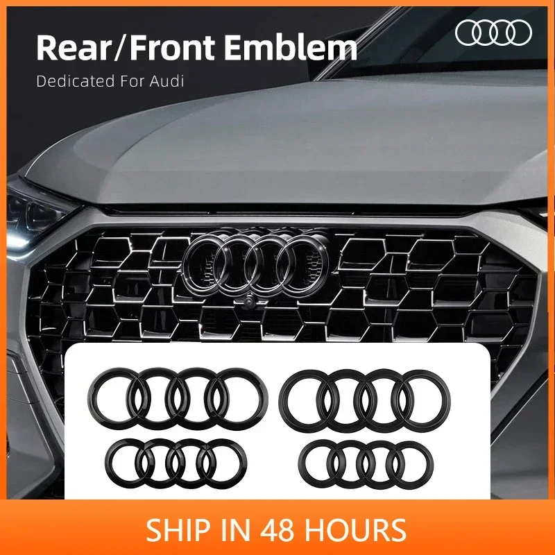 

Эмблема-накладка ABS с четырьмя кольцами для передней решетки и заднего багажника Audi A3 A4 A5 A6 A7 Q2 Q3 Q5 Q7 Q8, аксессуары для авто