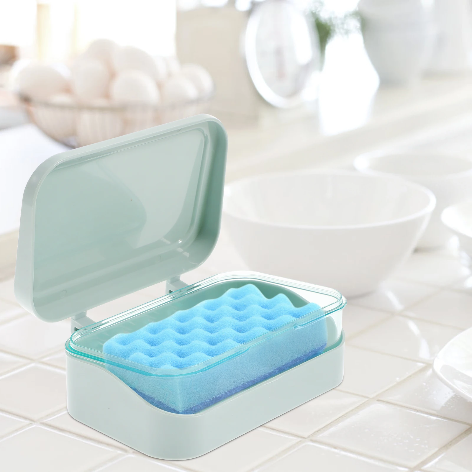 

Flip Soap Holder Container Silicone Dish Bathroom Suction Cup Travel Bar Kitchen Bathtub Toilet Hygienic for Friends