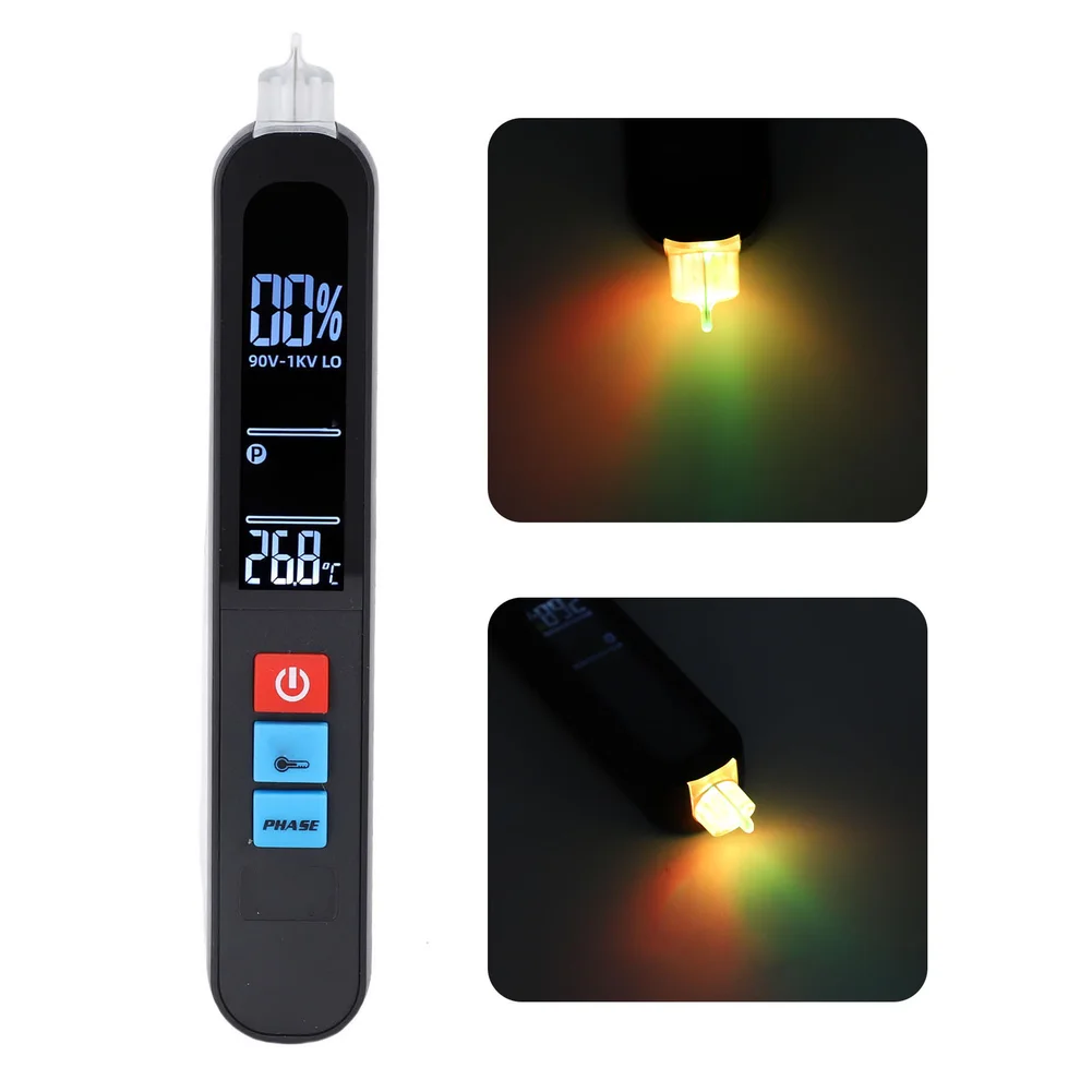 AVX1 Non-Contact Voltage Tester Rechargeable 400mAh Battery Three-Phase Rotation L/R Indicator 0-40C Operating Temp