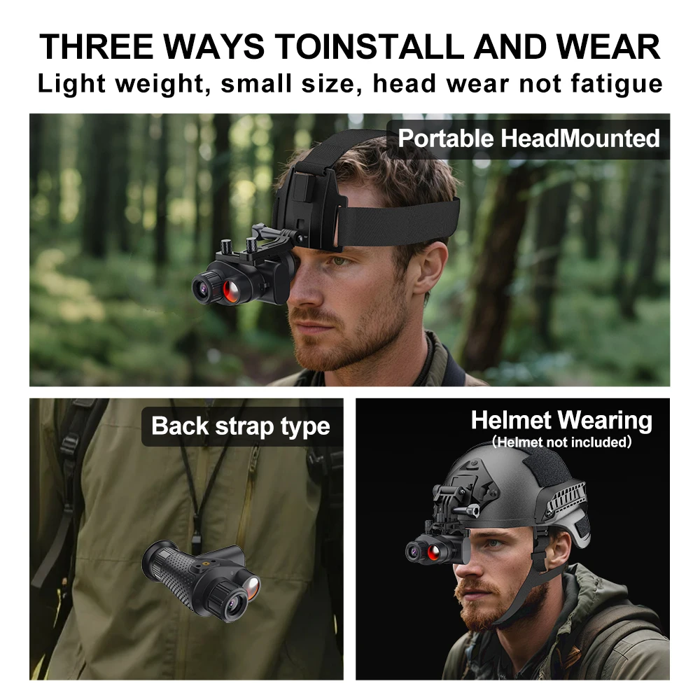 New arrival 4K HD Mini Head-Mounted 8X Zoom Infrared Telescope Digital Night Vision Monocular for Outdoor Video watching animals view 4