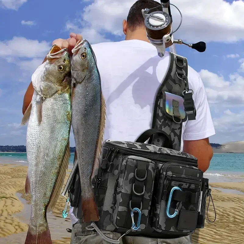 

Lightweight Tactical Tackle Box Multifunctional Fishing Bag Tackle Backpack Waterproof Suitcase for Fishing Crossbody Bags Waist
