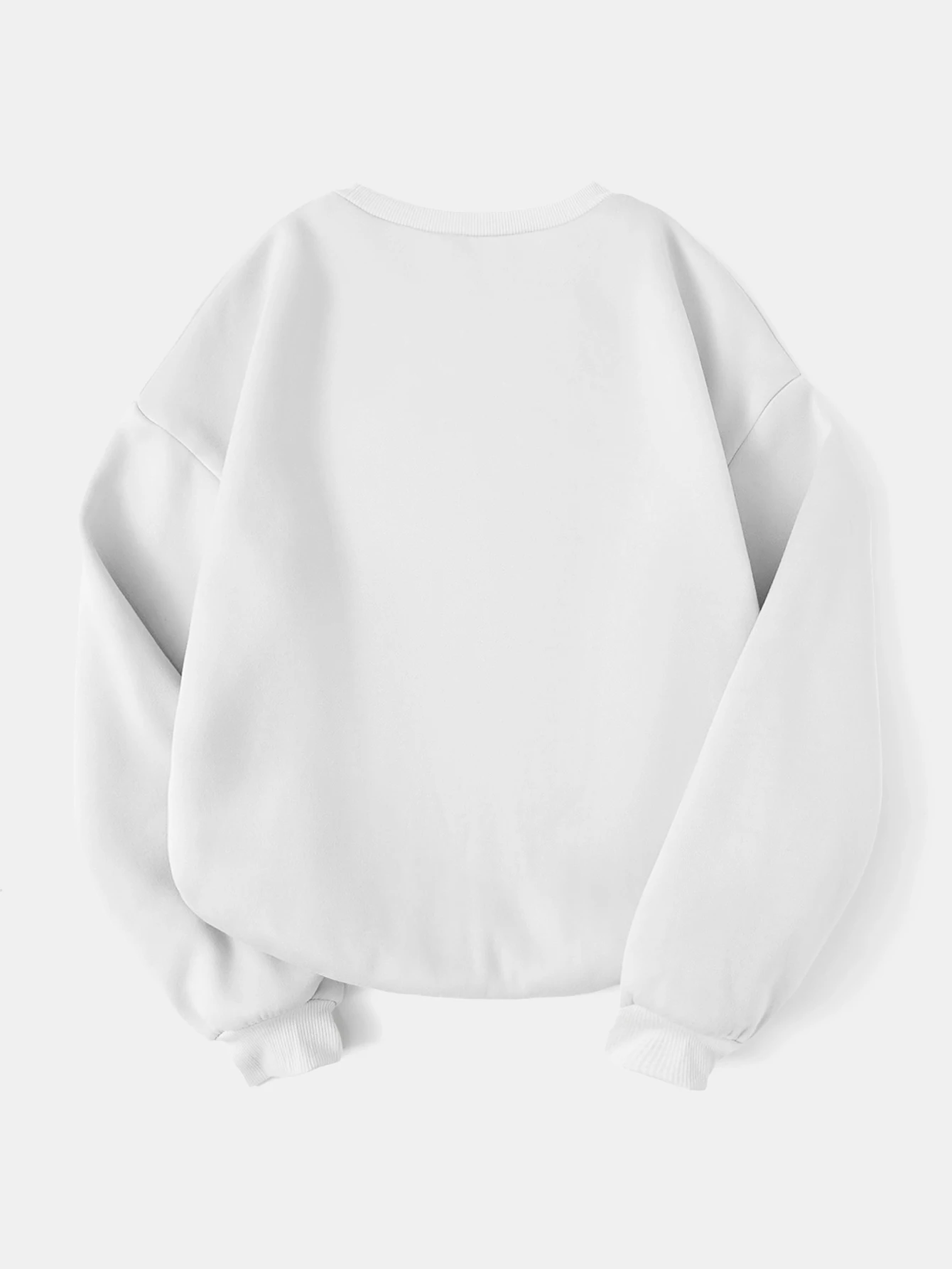 Smiling face print sweatshirt, crew neck casual sweatshirt for winter & fall, women\'s clothing,no sequin