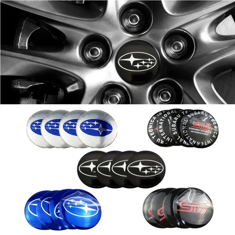 56mm Car Wheel Center Badge Stickers Hub Cover Emblem Decal for Subaru STI XV Tribeca Forester Impreza Outback Legacy BRZ WRX