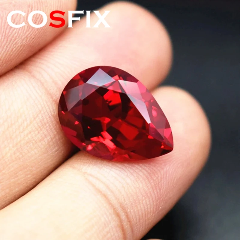 Top Quality Lab Grown Ruby Gemstone Pear Shape Pigeon Blood Red Loose Gemstones Ruby For Jewelry Making with AGL Certificate