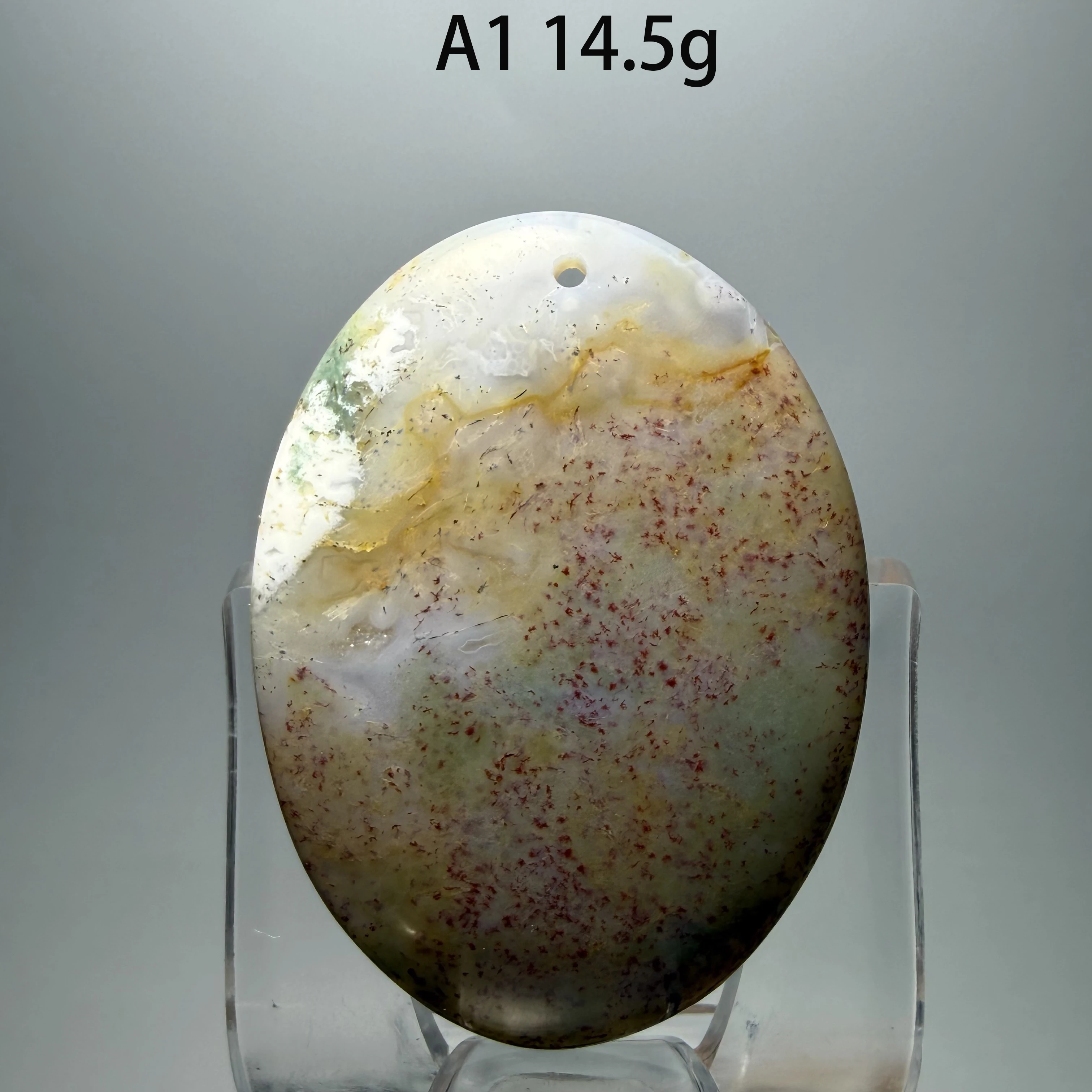 Natural Crystal Moss Agate, oval shape, Healing Gemstone, Reiki Energy Accessory, Home Decorations, GiftA4-4-21