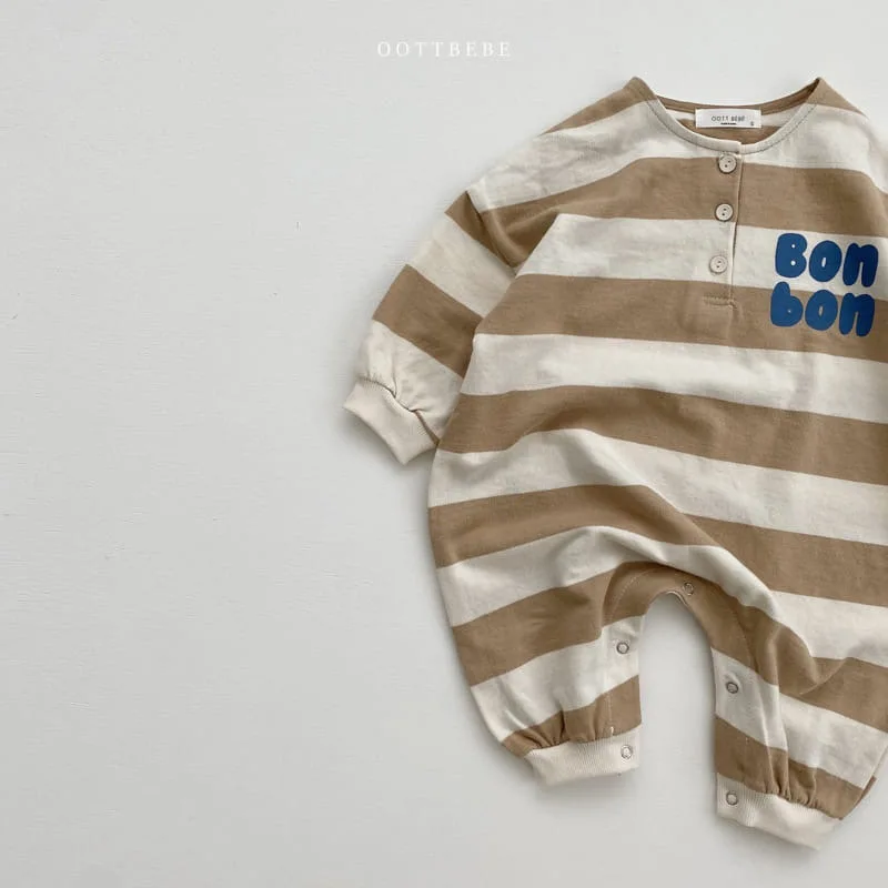 2025 New Newborn Infant Long Sleeve Casual Romper Cotton Baby Striped Jumpsuit Autumn Fashion Letter Print Boys Girl Clothes