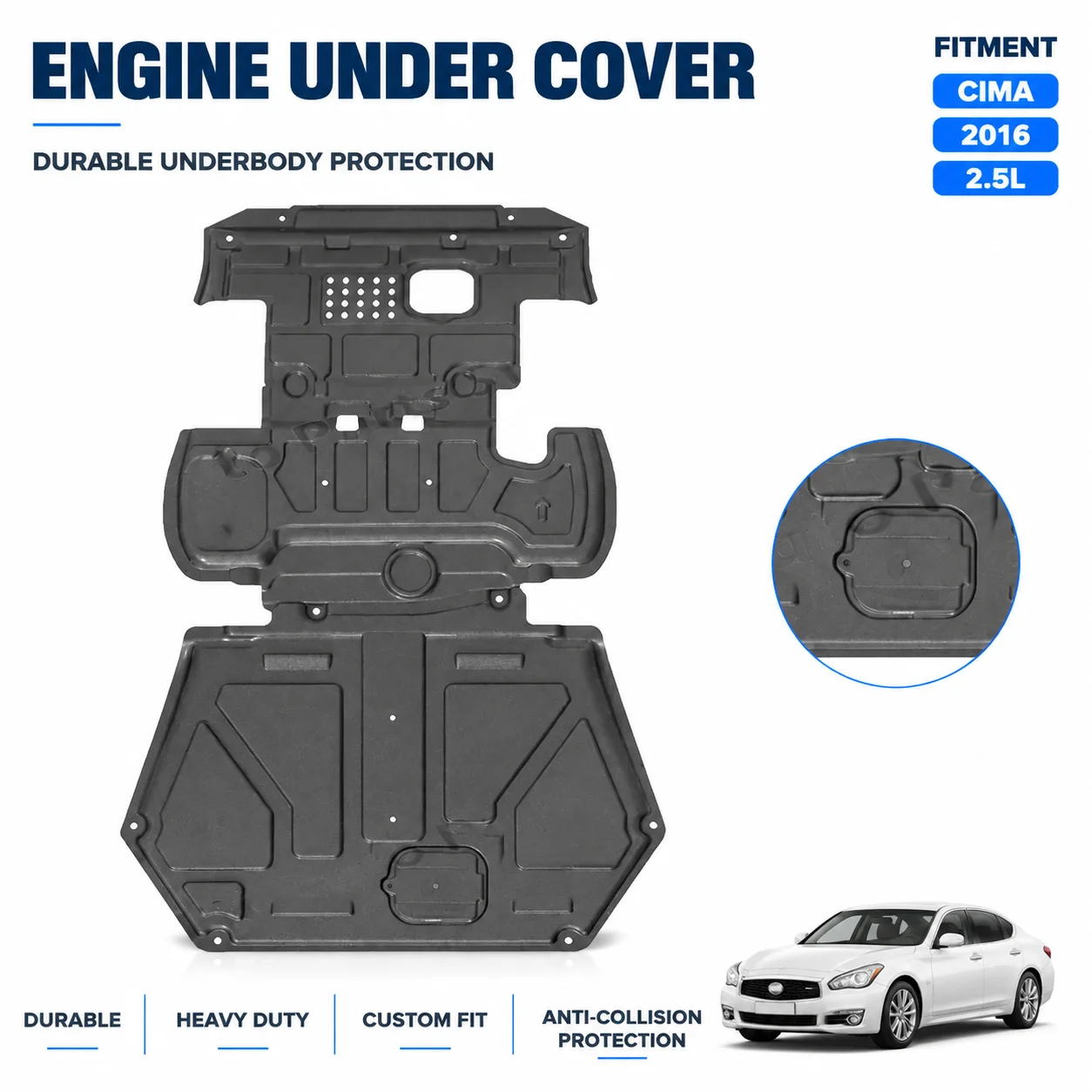 Heavy Duty Custom Fit No Drilling Engine Skid Plate For Nissan Ruiqi 6 2018-2024 Chassis Anti Collision Underbody Protection