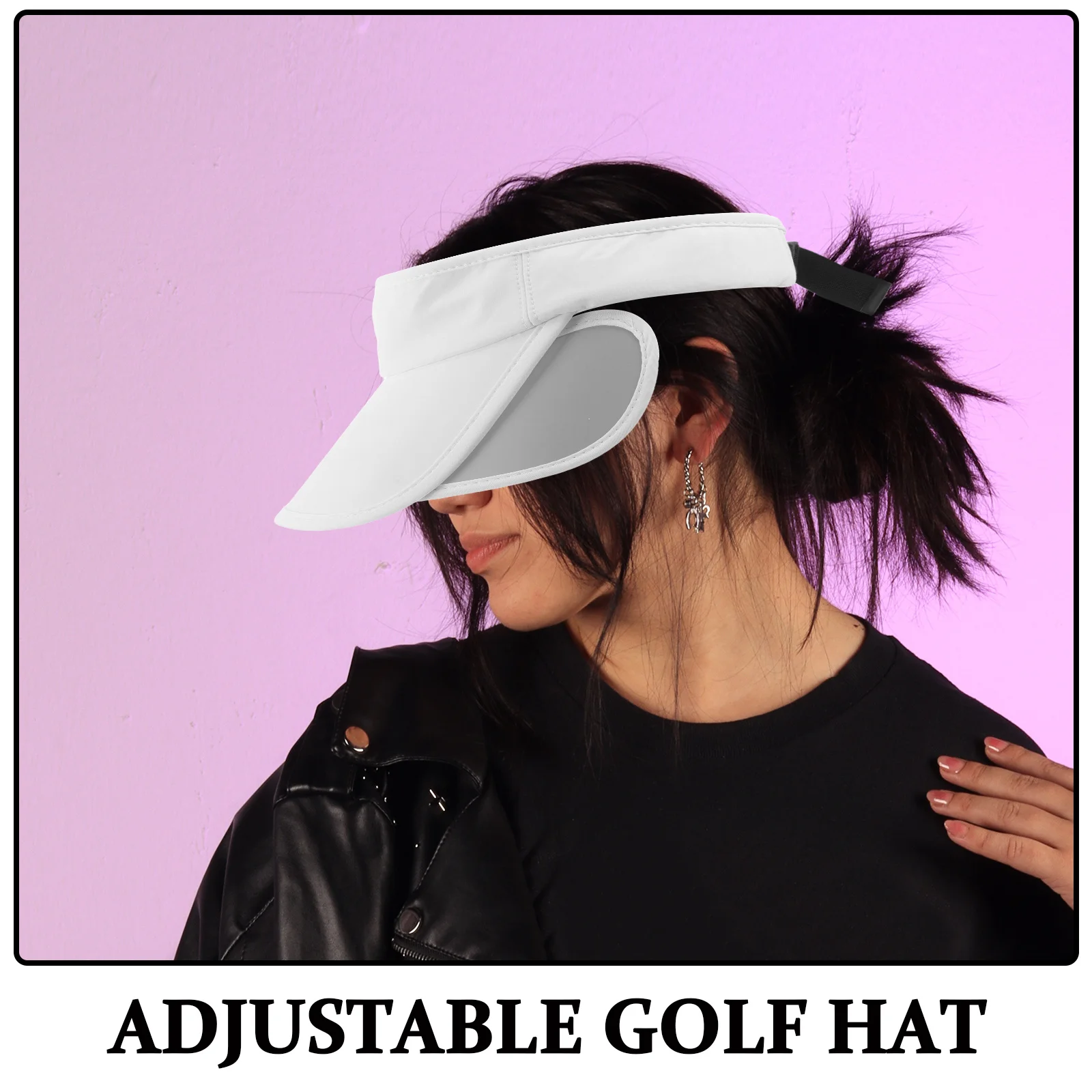 قبعة جولف واقية من الشمس قابلة للسحب بحافة قابلة للتعديل وخفيفة الوزن وقابلة للتنفس وحماية من الأشعة فوق البنفسجية مجوفة للمشي لمسافات طويلة في الهواء الطلق والجري