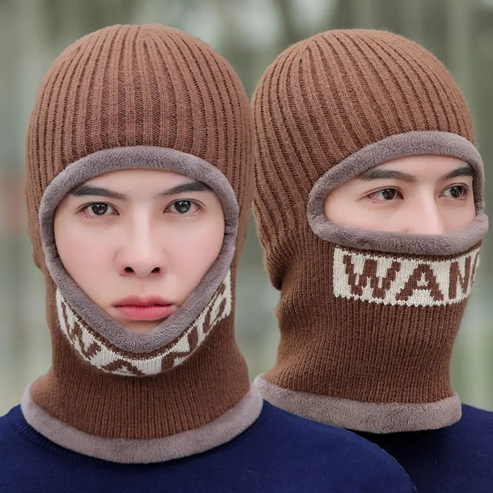 High Quality New Winter Thermal Beanie Hat Scarf Fleece Warm Neck Scarf Cap Soft Thickened Knitted Hat for Men and Women