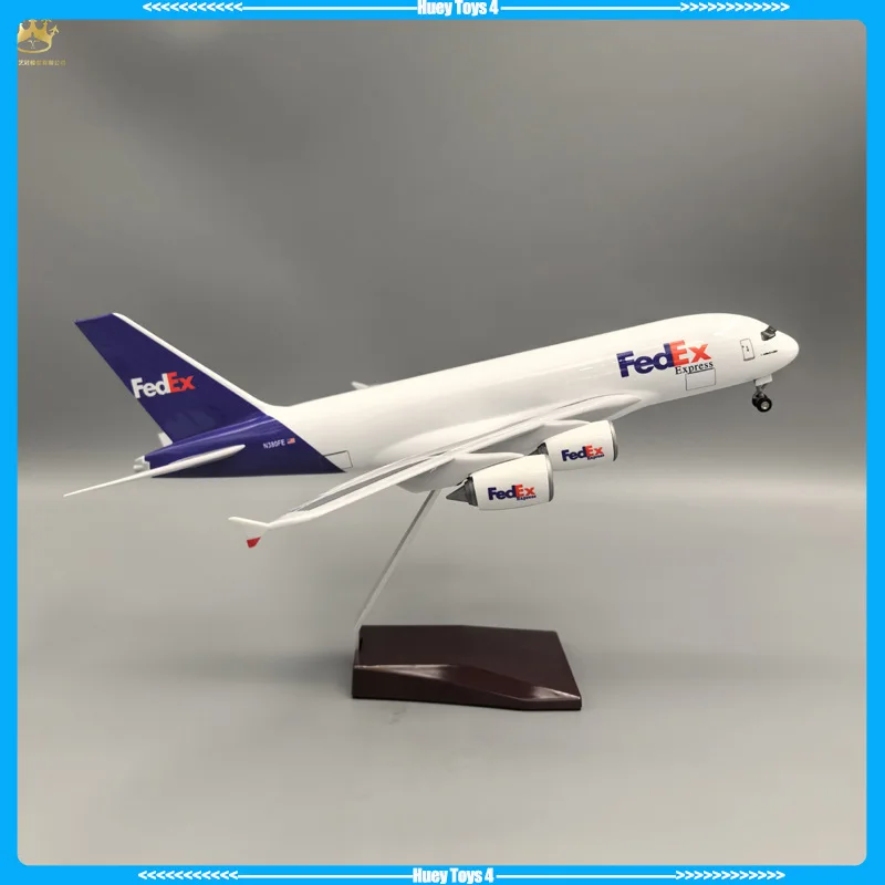 

Airbus A380 Fedex Cargo Aircraft Model 47cm With Landing Gear Wheels Static Simulation Airplane Collection Gift
