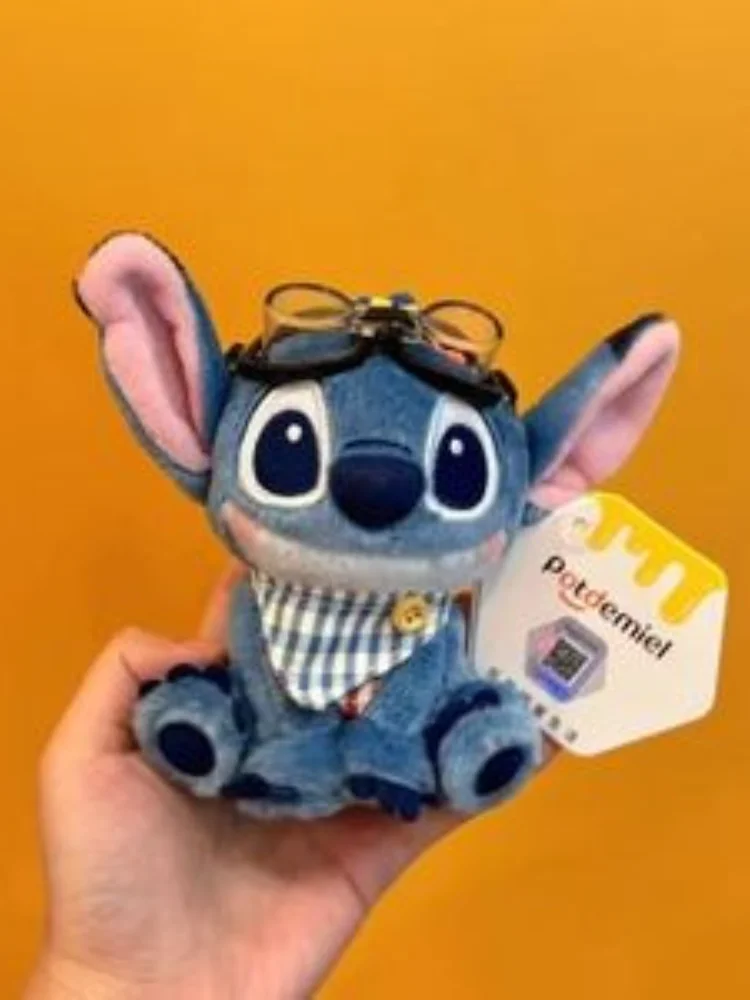 Disney Stitch Anime Periphery West Cowboy Knight Hat Plush Toy Stitch Creativity Cross-Dressing Dick Bag Keychain Girl Gift ﻿