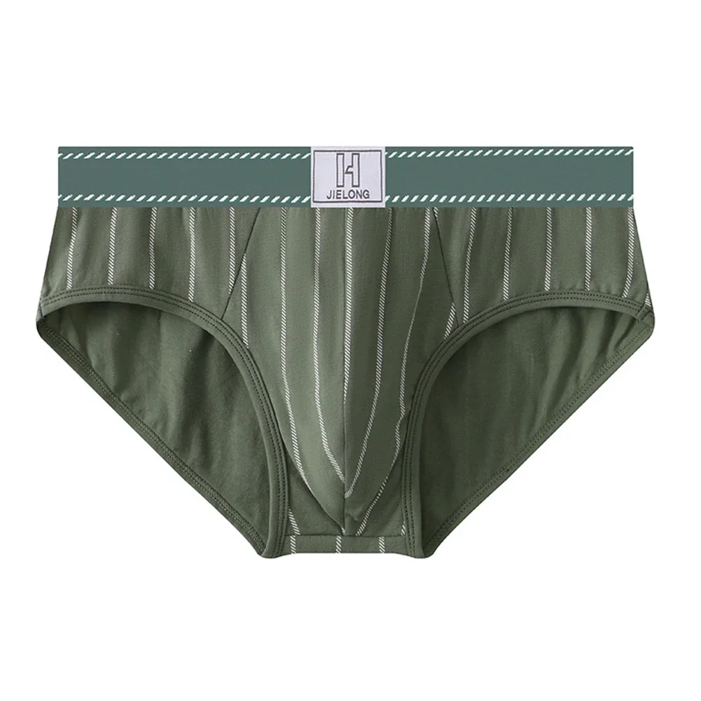Męska seksowna bielizna Bawełniana bielizna w paski Średni wzrost U-wypukłe figi Majtki