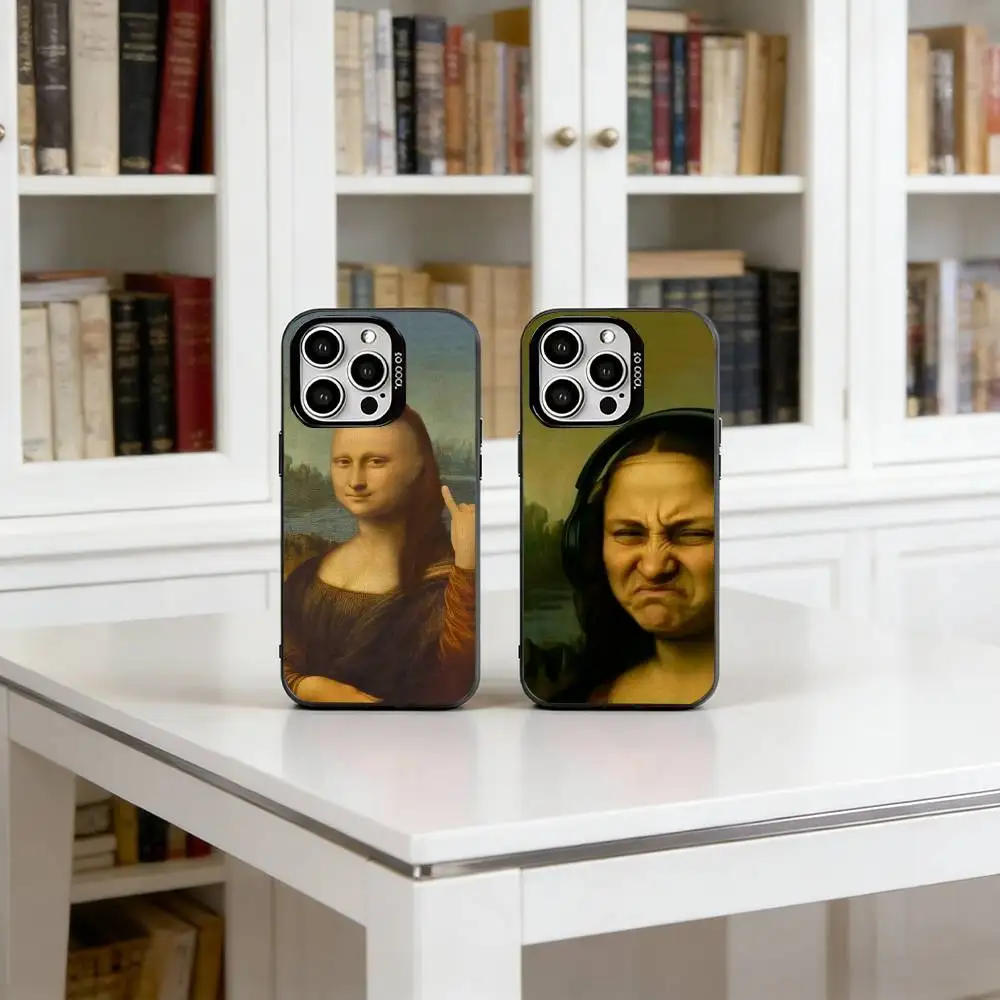 

A ridiculous Mona Lisa meme Phone Case For iPhone 17,16,15,14,13,12,11 Plus,Pro Max,XS,Colorful Silver Phone case Funda Cover