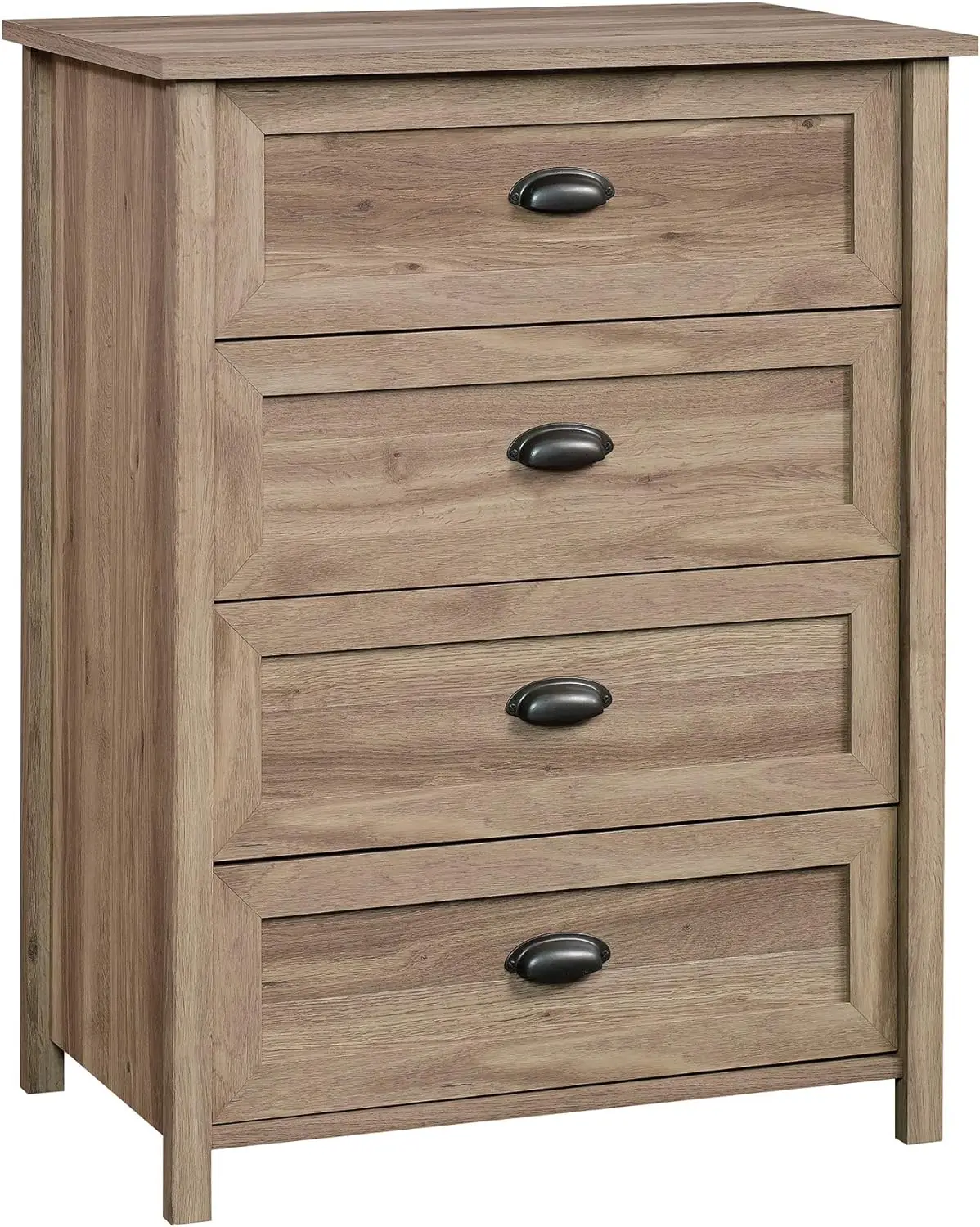 Sauder County Line 4 Drawer Chest, Salt Oak finish