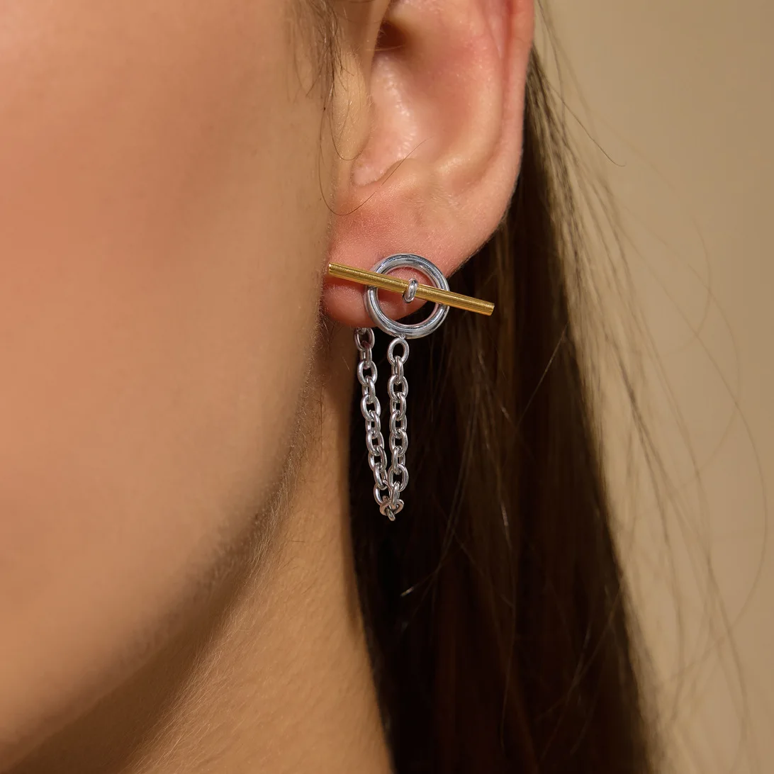 Classic Chains Tassel Earrings For Women Minimalist 18K Gold PVD Plated Stainless Steel Earrings Fashion Jewelry Gift