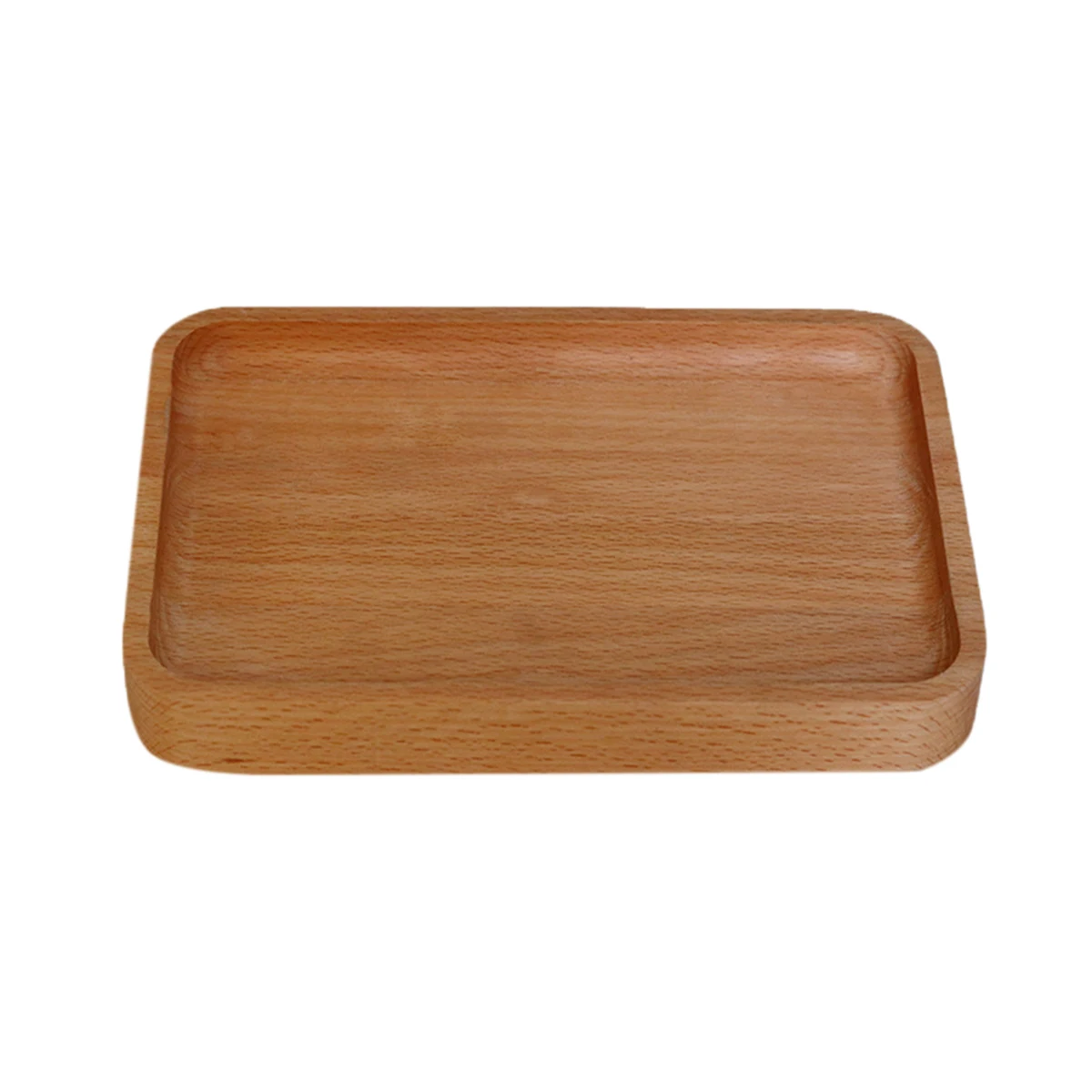 

Natural Beech Tray Rectangle 19x13x2.5cm Multipurpose Wood Texture Food Serving Fruit Bread Dish Plate Natural Beech Tray