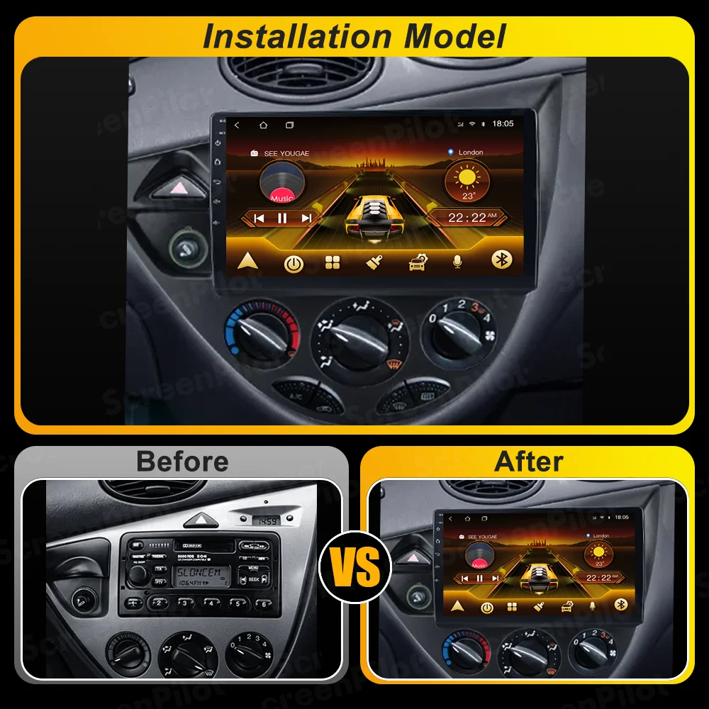FOR Car Radio Ford Fiesta 1995 1996 1997 - 2001 Android 16 Focus MK1 2 din Multimedia Video Player Carplay Bluetooth 8 Core Wifi