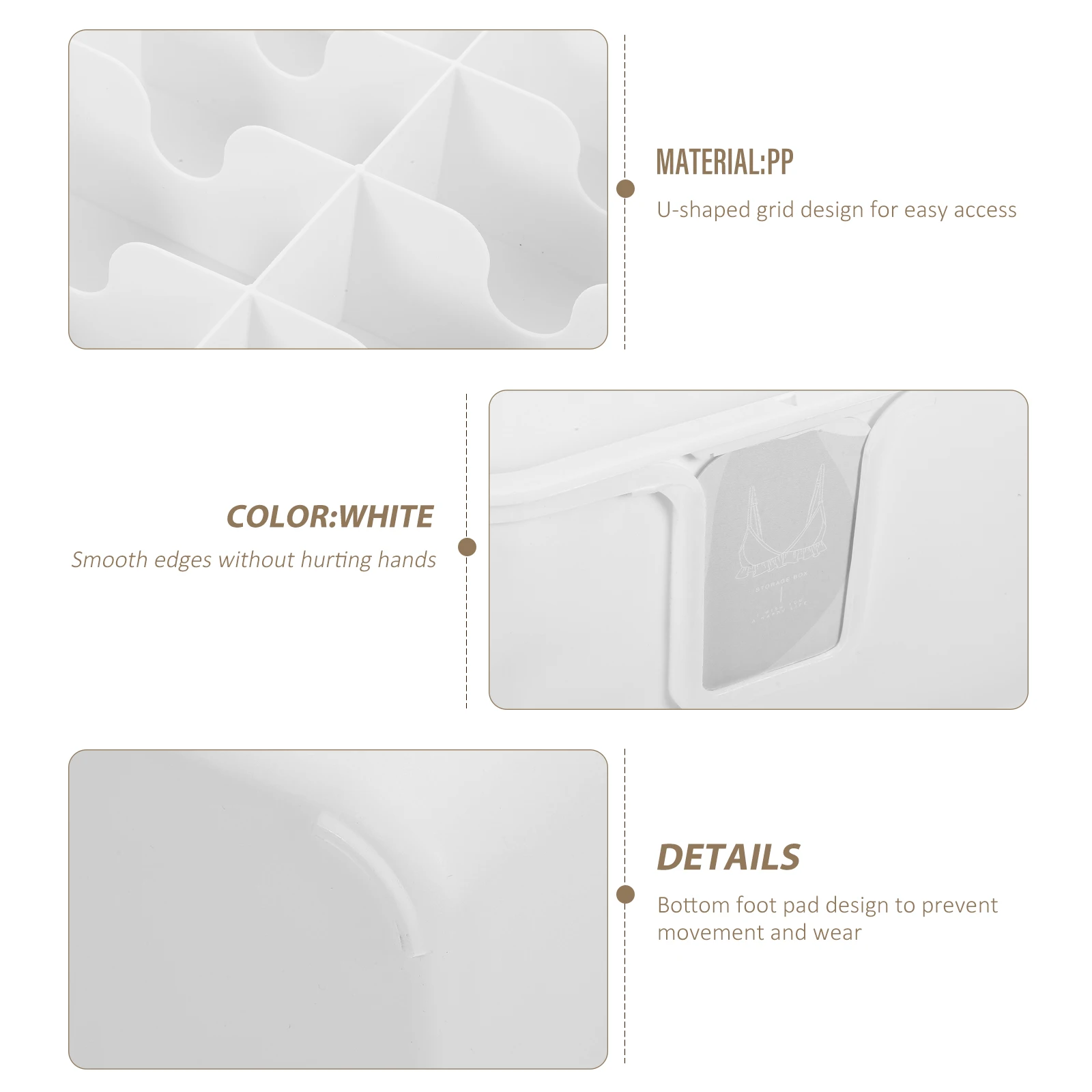 

3Pcs Stackable Lidded Storage Boxes White Color Grids Underwear Bra Sock ganizer Household Clothes Case Saves Space
