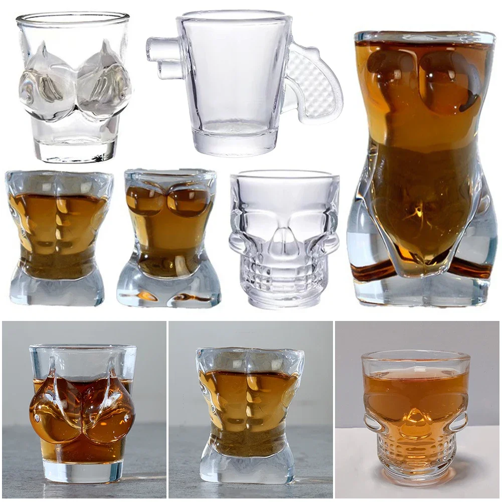 Nuevo divertido vaso de whisky de cristal transparente con diseño Sexy, tazas de cristal para Vodka, café, zumo, cóctel, cerveza