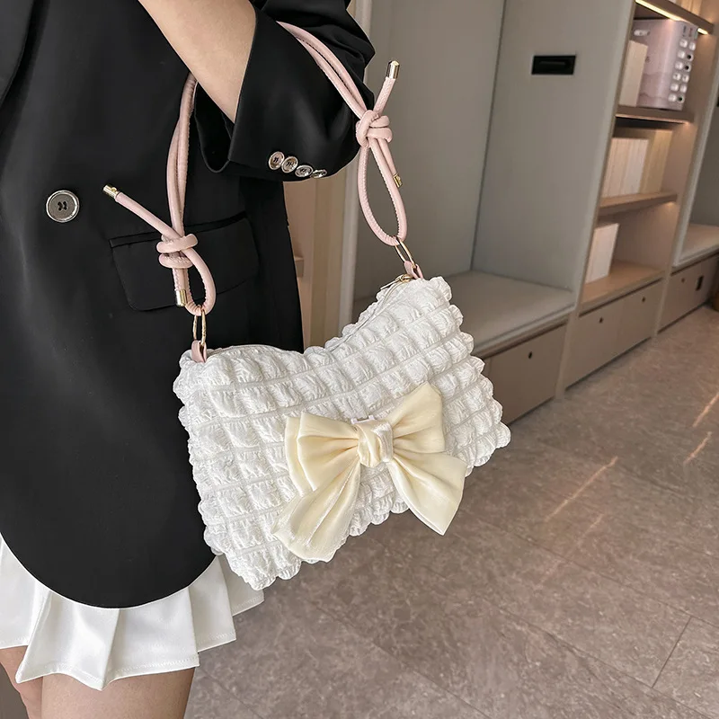 Fashion Women Shoulder Bag Lovely Bow Tote Handbags Casual Under Arm Bags Female Crossbody Bags Bowknot Purse Bag for Women