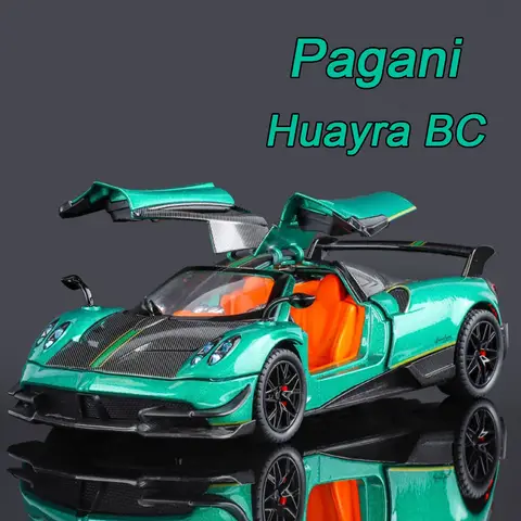 체중계 Pagani Huayra BC 모델 장난감 자동차, 라이트 뮤직 슈퍼카 고무 타이어, 럭셔리카 로고 휠 풀백 차량, 어린이 성인 선물, 1:24 Best5