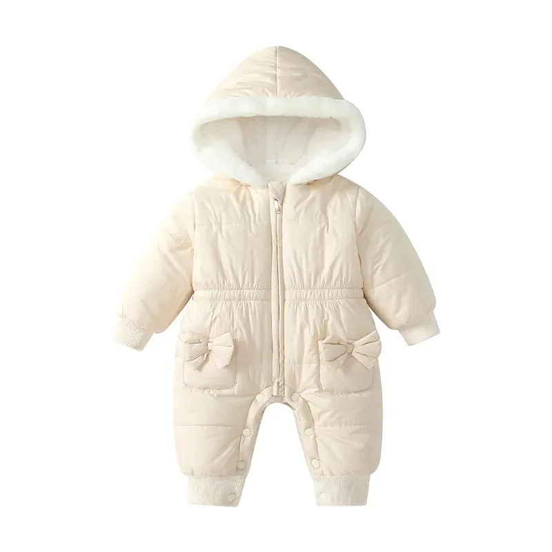 

2025 New Baby Autumn Winter Jumpsuit Cotton Clothing Baby Hooded Rompers Outerwear Crawling Clothes