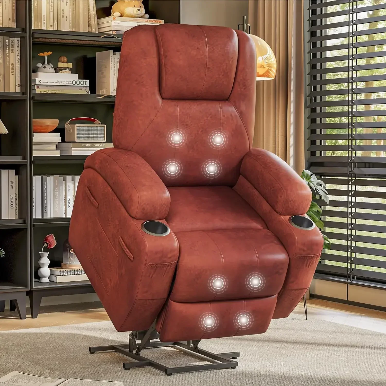 Power Lift Recliner Chair Electric Lift Recliner for Elderly Power Lift Recliner Chair with Cup Holders Side Pockets for Living