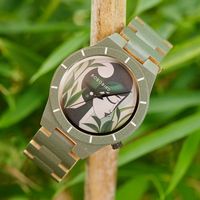 BOBO BIRD Men's Watches Bamboo Made Quartz Watch Pattern Printing Colorful Wooden Wristwatch 2025 New