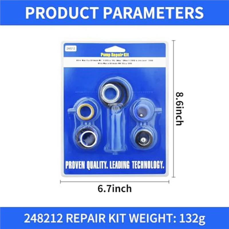 WORTHOWN-248212 طقم تصليح المضخة لبخاخ الطلاء Gracoairless Ultra Max II 695 795 Linelazer 3900 ما بعد البيع 6Set