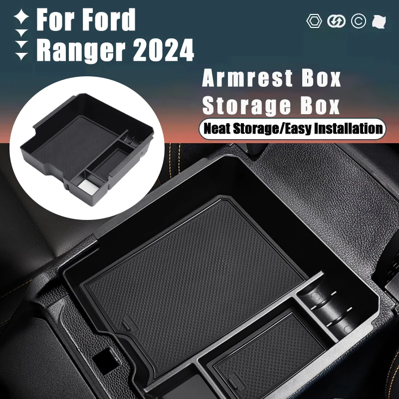 

For Ford Ranger 2024 Armrest Box Storage Box Modification Stowing Tidying Box Car Internal Accessories