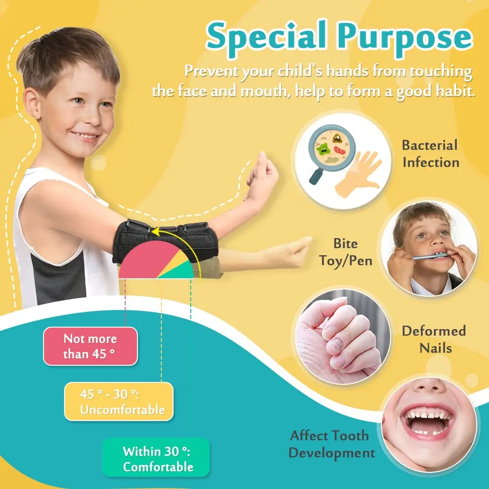 Child Elbow Splint Cubital Tunnel Brace Arm Immobilizer Elbow Support for Tendonitis Night Brace Sleeping Elbow Stabilizer