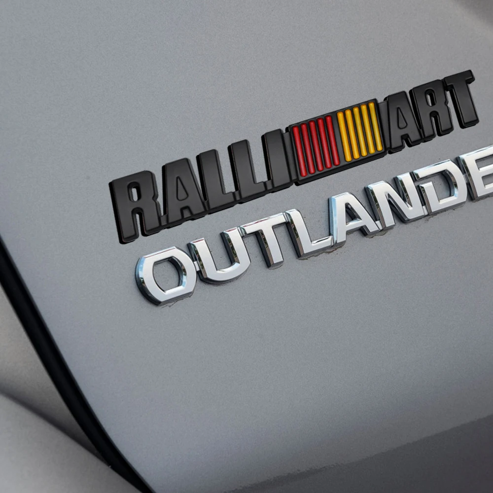3D Metal RALLIART Front Grille Badge Emblem Car Body Trunk Decoration Sticker for MITSUBISHI Lancer EX Competition Outlander ASX