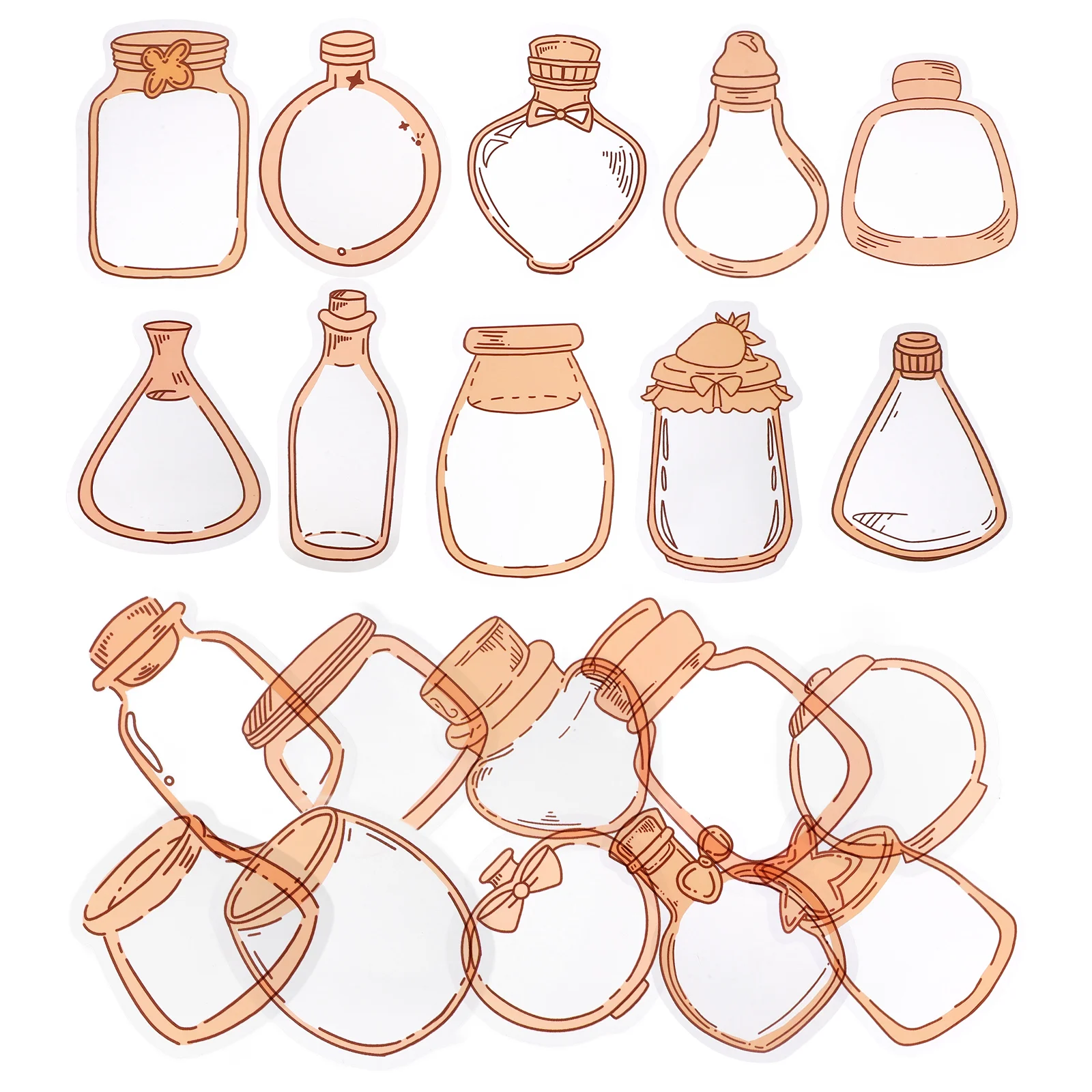 

20 Sheets Pressed Flower Bookmarks Craft Kit Clear PET Kawaii Bookmark Dried Flowers Material Pack Brown For Gifts