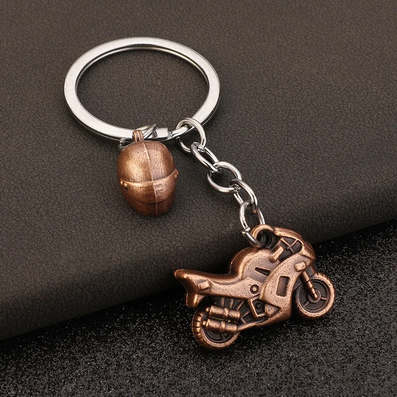 Creative personality three-dimensional simulation of heavy motorcycle helmet key chain car advertising belt key chain pendant