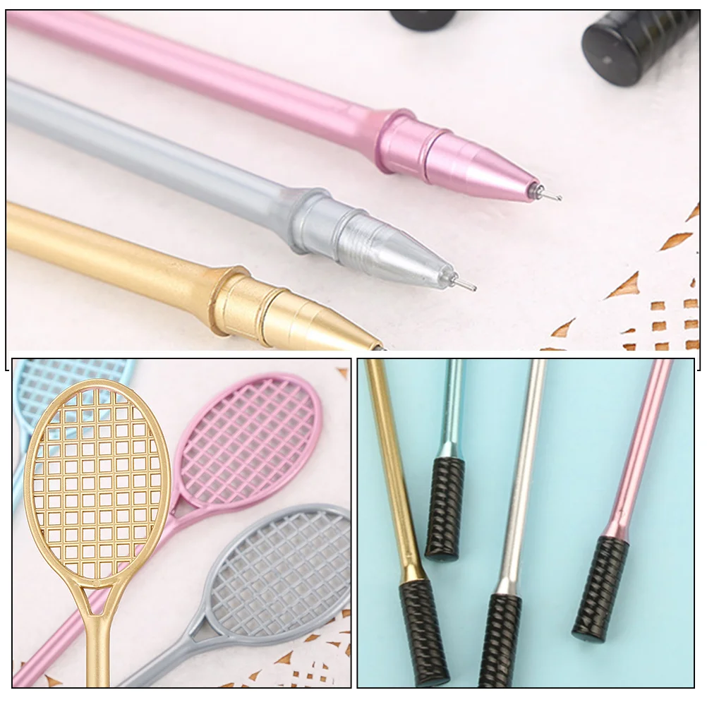 20 Pcs Girl Badminton Racket Pen Student Gel Ink Pens Fine Point Plastic Sport Party Favor Adorable