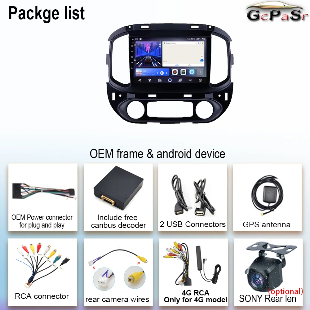 Android 13 Voor Chevrolet Colorado Sierra Gmc 2014 - 2018 Autoradio Stereo Multimedia Speler Stereo Carplay Auto 5G Wifi Geen 2 Din