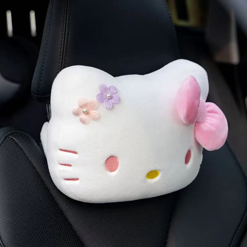 Sanrio New Hello Kitty Car Cushion, Shoulder Protection, Seat Belt Buckle filling, Plush Toy doll, cartoon Anime, Fun doll