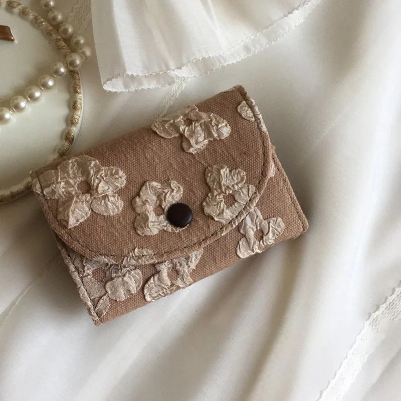 

Модный новый 3d Цветочный Холщовый кошелек ретро карточный тонкий кошелек Zero