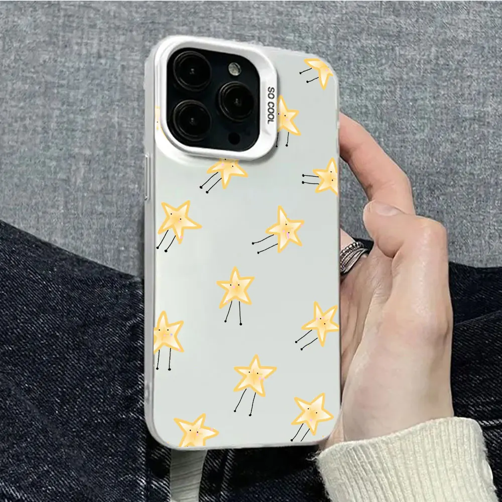 PC Shockproof Line Drawn Star Phone Case For Samsung Galaxy A55 A56 S26 S25 S24 Plus Ultra FE A53 A54 A36 A35 A34 A33 A15 Cover