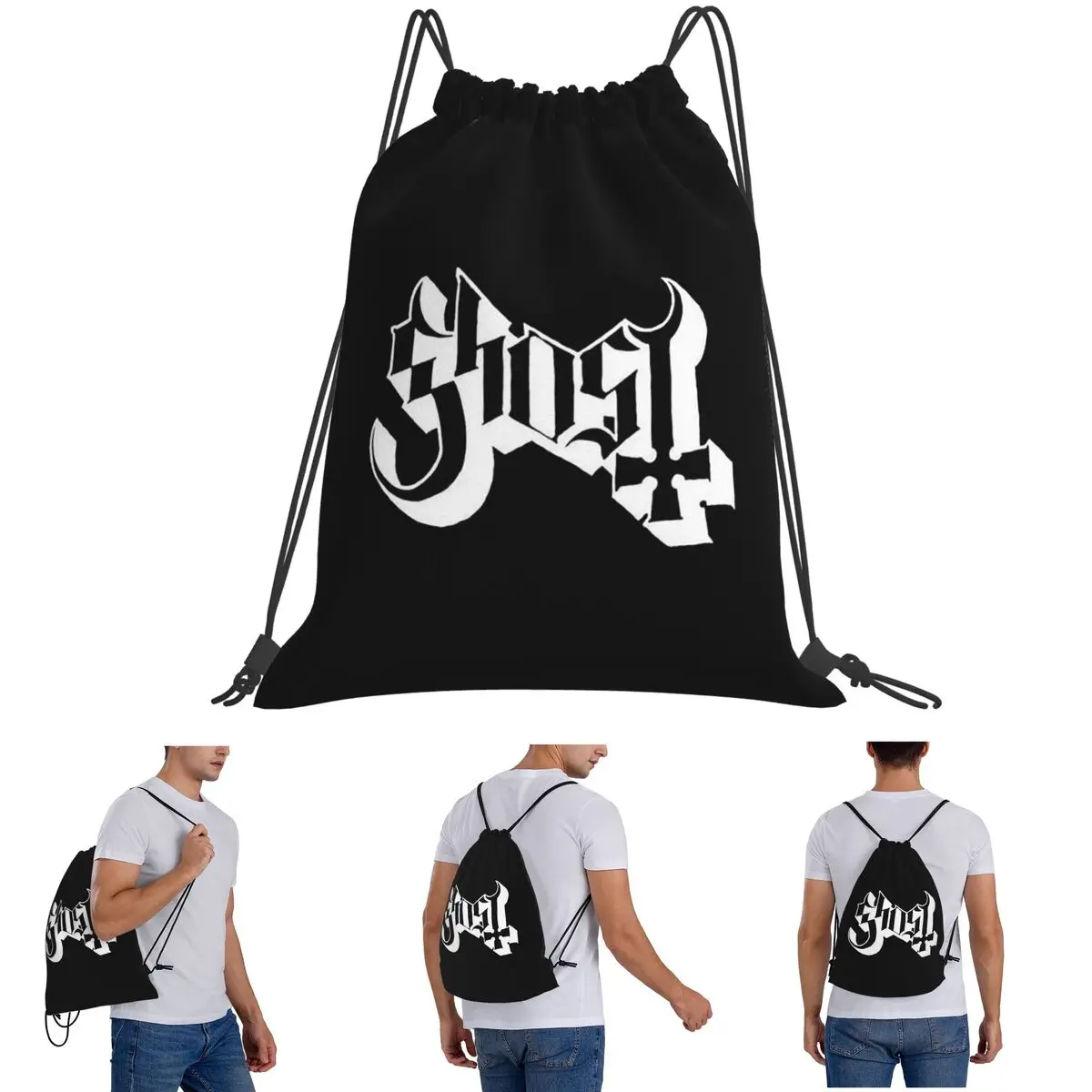 

Ghost B.C. Band Backpacks Portable Drawstring Bags Sports Bag Book Bags for Travel School