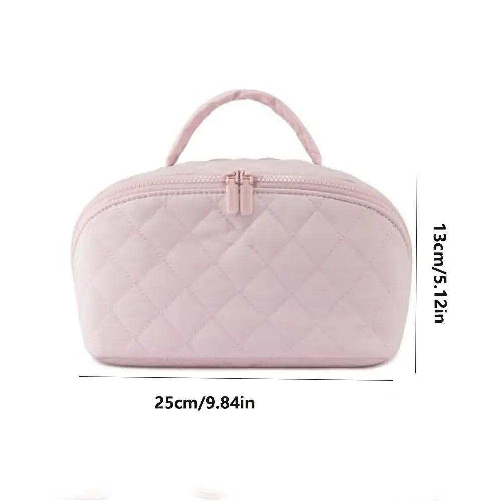 Water-Resistant Handheld Cosmetic Bag Multiple Pockets Leak-Proof Toiletry Bag Quilted Large Capacity Make Up Pouch Bag Vacation