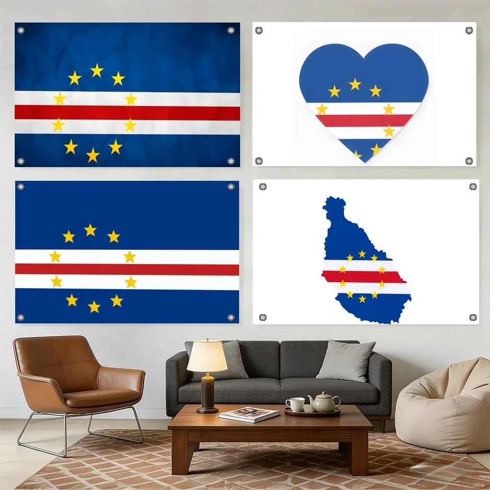 Symbol F-Flag of Cape Verde Flags Home Yard & Garden Decor Banner - Indoor Outdoor Wall Hanging Flag