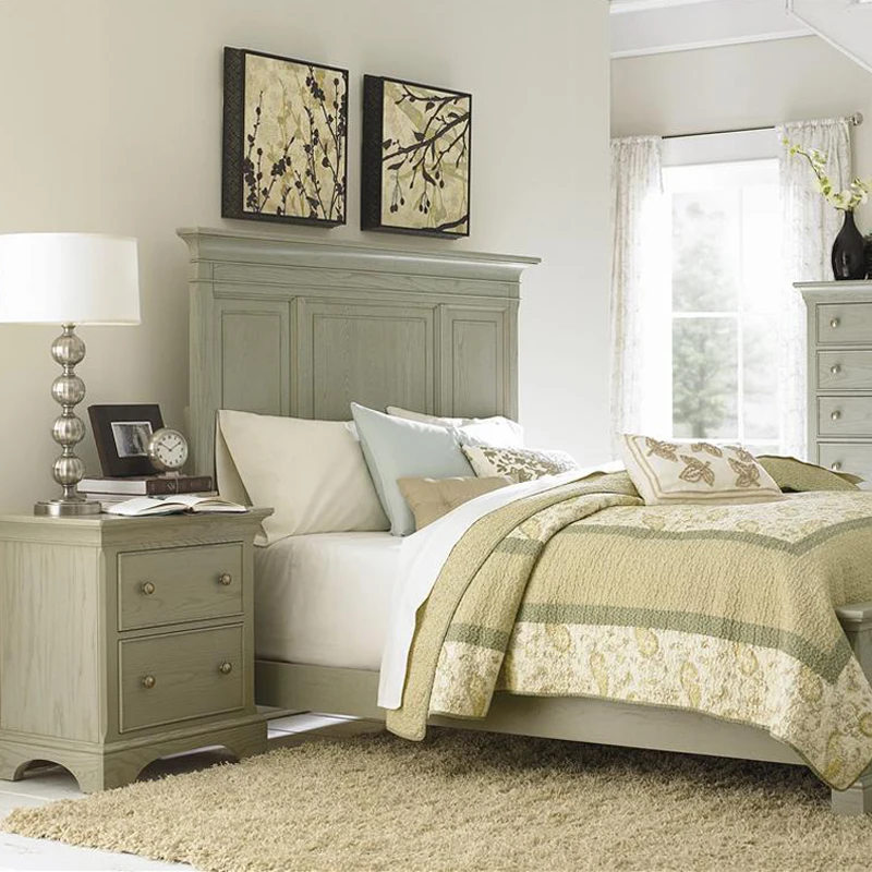 Full Solid Wood Bed, North American Black Walnut Wood, White Wax Wood Wedding Bed, Log Master Bedroom Double Bed