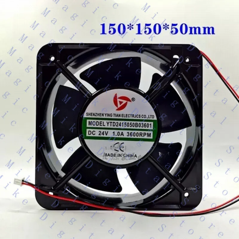 H  YTD2415050B03601 DC24V 1.0A 3600RPM 15cm Cabinet Cooling Fan
