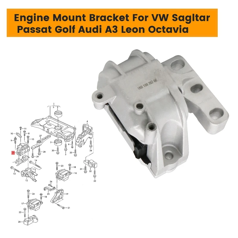 

Engine Mount Bracket Transmission Suspension 1K0-199-262-BE 1K0199262K For VW Sagltar Passat Golf A3 Leon Octavia