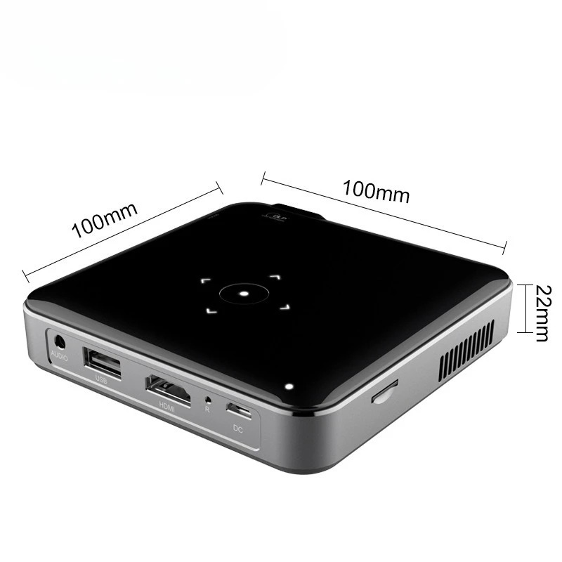P60 Black Mini Projector DLP Smart Portable for Home Office 1080p
